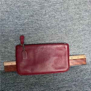 Coach Maroon Leather Pouch